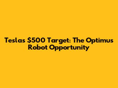 Tesla's $500 Target: The Optimus Robot Opportunity