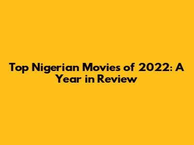 Top Nigerian Movies of 2022: A Year in Review