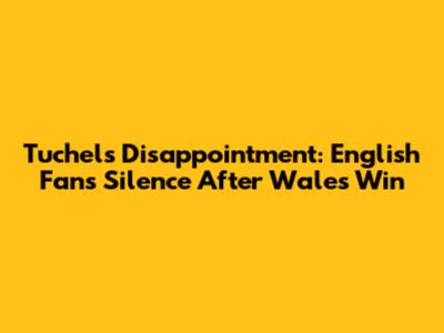 Tuchel's Disappointment: English Fans' Silence After Wales Win