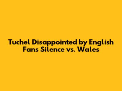 Tuchel Disappointed by English Fans' Silence vs. Wales