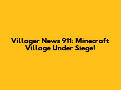 Villager News 911: Minecraft Village Under Siege!