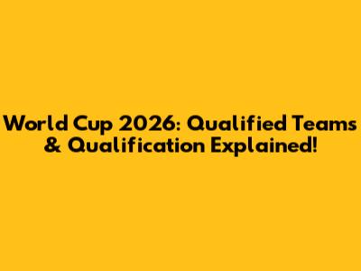 World Cup 2026: Qualified Teams & Qualification Explained!