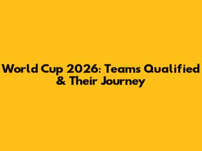 World Cup 2026: Teams Qualified & Their Journey