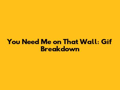 You Need Me on That Wall: Gif Breakdown