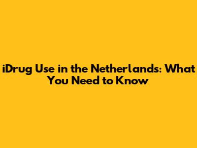 iDrug Use in the Netherlands: What You Need to Know