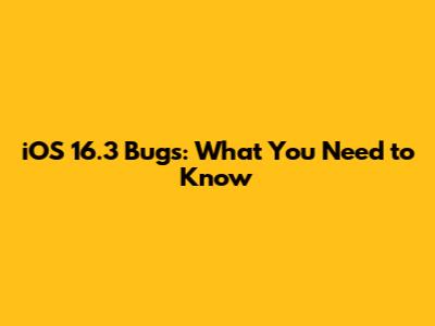 iOS 16.3 Bugs: What You Need to Know
